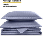 Maple&Stone Quilt Set King Size, Mineral Blue Lightweight Bedspread Ultrasonic Chevron Pattern Light Coverlet for All Season Comforter Bedding Decor - 3 Piece King Bed Cover Sets