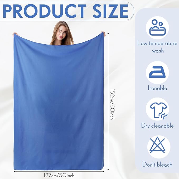 Shimeyao 24 Packs Fleece Throw Blanket Soft Warm Lightweight Fleece Blanket Cozy Throw Bulk for Home Bed Couch Sofa Office Wedding Gifts Suitable for Seasons, 50 x 60 Inches(Bright Blue)