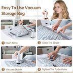 Vacuum Bags for Travel with Wireless Rechargeable Pump, 15 Pack Carry-on Size Compression Packing Seal Bags for Luggage and Suitcase, Space Saver Vacuum Storage Bags for Clothes and Clothing Travel