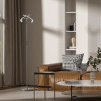 Gunmetal Gray LED Floor Lamp - Rotatable Standing Lamp for Living Room Bedroom, 22W Dimmable Floor Readig Light with Touch/Remote Control, Modern Corner Lamp for Office, Brightness Adjustable