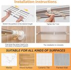 BAOYOUNI Expandable Closet Tension Shelf Adjustable Clothes Storage Rack Hanger Rod Organiser Ivory, 39.76-60.04 Inch