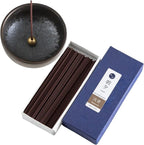 Asayu Japan Low Smoke Incense Gift Set with Incense Holder and Brass Stand, Agarwood Incense Sticks with Zen Holder