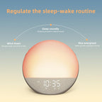 Sunrise Alarm Clock White Noise Machine: Natural Wake Up Light - Dimmable Clock with Bluetooth Speaker for Bedroom - 25 Sleep Sounds for Baby Adults Kids Cocoa