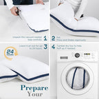 viewstar Bed Pillows Queen Size Set of 2, Hotel Quality, Down Alternative Pillow for Side, Back, or Stomach Sleepers, Navy