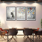 Novatique Graffiti Canvas Wall Art Graffiti Girl with Butterfly Canvas Print Wall Art Street Art Picture Banksy Poster Artwork for Bedroom,24" x 36" x 3pcs