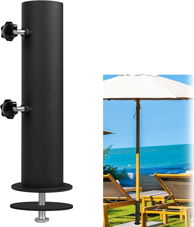 Heavy Duty Universal Granite Umbrella Stand Tube Outdoor, Stone Umbrella Tube Base for Outside, Marble Flag Pole Stake Holder, Table Umbrella Tube Bracket, DIY Patio Umbrella Holder Parts