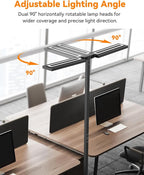 CHICLUX 80'' LED Floor Lamp, 120W Modern Free-Standing Lamp with 2 Adjustable Lamp Heads, Dimmable Eye Caring Floor Lamp for Living Room, Bedroom, Study Room, Office, 4000K Natural Daylight, Black