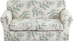 KRFOONN 3 Piece Stretch Sofa Couch Covers for 2 Cushion Couches Printed Sofa Loveseat Slipcover with 2 Separate Seat Cushion Covers Washable Sofa Slip Covers Furniture Protector (Loveseat, 30), Medium