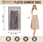 Party Bargains 40x20 Inch Clear Plastic Garment Bags, 50 Pack