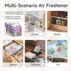 12 Pack Large Rose Scented Sachets – Hanging Closet & Drawer Deodorizer & Air Freshener, Long-Lasting Aroma