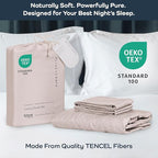 Olive + Crate Tencel Eucalyptus Cooling Duvet Cover Set - Hypoallergenic, Lyocell Tencel Duvet Cover - Soft, Temperature Regulating with Hidden Button Closure & Corner Ties - Queen Size [Barely Pink]