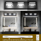 SOLFART 3 Light Bathroom Vanity Light Over Mirror Led Vanity Light Fixture Matt Black Lights for Bath Dimmable Modern Vanity Lights