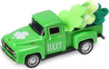 St. Patrick's Day Decorations for Home - Decor for Tiered Tray Metal Farm Truck with 3 Shamrocks Saint Patricks Day Vintage Diecast Pickup Truck Model for Shelf Table Centerpiece Décor 4.8inch