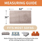 Waterproof Dog Bed Cover Non Slip Couch Covers for Dogs Washable Soft Faux Fur Sofa Cover Couch Covers for 2 Cushion Couch Sofa Pet Friendly (Khaki)