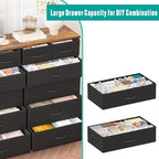 Large Dresser for Bedroom with 12 Deep Drawers, Tall Fabric Drawer Dresser, Chest of Drawers for Closet, Nursery, Living Room, Laundry, Entryway, Hallway (Black)