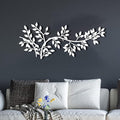 yumcake Metal Tree Leaf Wall Decor, Metal Tree Wall Art, Vine Olive Branch Leaf, Leafy Ivy, Leaves Hanging Wall Art, Branch Wall Decor for Living Room (White, 59 x 25 inches / 150 x 64 cm)