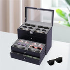 4 Layer Sunglass Organize Box 24 Slots Multiple Glasses Organizer Eyeglass Sunglass Storage Box Display,Black