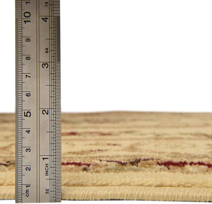Rugs.com Chateau Collection Rug – 6 Ft Round Cream Medium Rug Perfect for Kitchens, Dining Rooms