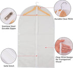 Clear Garment Bag Long Garment Bags for Gowns, Vinyl Dress Bags for Closet Storage, Coat Covers for Closet With Zipper Plastic Garment Bags for Hanging Clothes Long Dress - 24'' X 48''/6 Pack