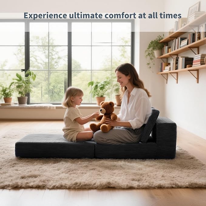 FILUXE Modular Sectional Sofa, Modern Modular Sofa Couch with Deep Seat，Comfy Cloud Couch, Sectional Couches for Living Room, Bedroom and Apartment，1-Seater，Dark Grey