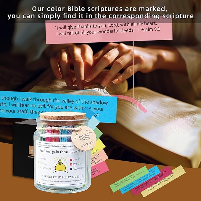 Bible Verse Jar,Gifts For Dad，Religious Graduation Gift,Daily Motivational Scripture Prayer Hope Jar,Christian Gifts,Birthday Gift for Women