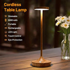 Cordless Table Lamp Rechargeable - 6000mAh LED Battery Operated Table Light - Portable Touch Dimmable Outdoor Waterproof Table Lamps for Patio Bar Restaurant Dining (Bamboo Pattern)