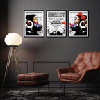Novatique Graffiti Wall Art Street Monkeys Graffiti Picture Wall Decor Modern Banksy Art Poster Canvas Print for Living Room Bedroom,12" x 16" x 3Pcs