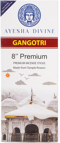 Incense Sticks 8 Inch, Made from Temple Flowers, Sandalwood and Frankincense Blend, Includes Incense Burner Stand, 80 Count, Long-Lasting Aroma for Meditation, Yoga, Home