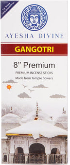 Incense Sticks 8 Inch, Made from Temple Flowers, Sandalwood and Frankincense Blend, Includes Incense Burner Stand, 80 Count, Long-Lasting Aroma for Meditation, Yoga, Home