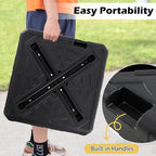 HAPPYGRILL Offset Patio Umbrella Base, Heavy-Duty Water and Sand Filled Umbrella Stand w/Cross Bracket, Portable Umbrella Stand w/Handles for Garden, Backyard, and Poolside, Supports up to 176 lbs