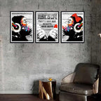 Novatique Banksy Canvas Wall Art Street Monkey Wall Decor Abstract Pop Art Wall Decor Graffiti Poster Home Decor for Office Bedroom,16" x 24" x 3pcs