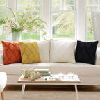 decorUhome Spring Throw Pillow Covers 20x20 Inch Set of 2, Soft Plush Faux Fur Wool Rust Couch Pillow Covers, Decorative Neutral Pillow Cases for Bed Sofa Living Room Home Decor