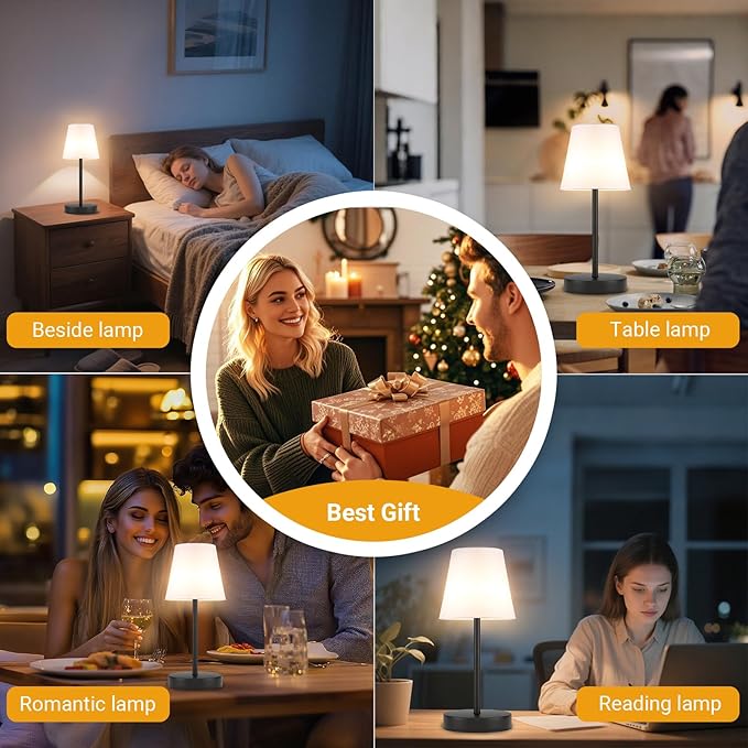 1 Pack Cordless Table Lamp Rechargeable, 10000 mAh Portable LED Battery Operated Lamp with Remote Control, 10 Colors Dimmable Touch Desk Light with Timer for Bedside Night Light Outdoor Patio Camping