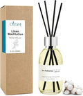 Clesh Reed Diffuser Set, 6.7 oz Linen Scented Diffuser with Sticks, Home Fragrance Reed Diffuser for Bathroom Shelf Decor, Linen Meditation