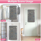 Hanging Jewelry Organizer for Closet with Swiveling Hanger, 17 x 30 In, 80 Clear Pockets Jewelry Organizer Hanging for Jewelries, Earrings, Accessories (Beige) (2, Gray)