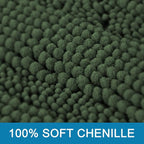 H.VERSAILTEX Bathroom Rugs Bath Mats Sets Super Absorbent Chenille Striped Bath Mats Non Skid Machine Wash Dry Rugs for Bathroom Floor Set of 2(Bronze Green, 24 x 36 Plus 20 x 32 - Inches)