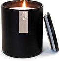 Calyan Wax Co. Smoke & Leather Scented Candle - 75 Hour Burn - Luxury Non Toxic Soy Wax Candles - Long Lasting Black Tumbler Jar Candle for Home - 10.2oz