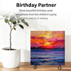 Iron Plate Stands for Display, Foldable Book Holder & Easel Stand for Sign, Versatile Poster Stand and Small Plate Stand for Home Decor, Art, Photo Frame, Card, Crystal Display (Black, 8 inch (4Pcs))