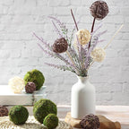 Patelai 72 Pcs Wicker Rattan Balls Decorative Balls for Vase Centerpiece Bowls Orbs Filler for Spring Summer Craft Home Decor, 4 Sizes(White, Beige, Brown)