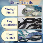 SUN RDPP Metal Fish Wall Art Decor, Large Coastal Ocean Metal Fish Wall Hangings Decor Wall Sculpture for Living Room Bedroom (C)