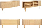 WERMO 71’’ Sideboard Storage Cabinet with Doors and Shelves - Wood Credenza for Living Room, Bedroom, Entryway and Home Office Cabinet. Kitchen Buffet, Modern Media Console Table with Storage (Oak)