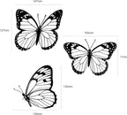 EONBES Black Metal Butterfly Wall Decor, 3-Piece Iron Butterfly Wall Art for Home Decor, Minimalist Elegant Wall Hangings for Living Room, Bedroom, Bathroom, Garden, Outdoor & Indoor Use