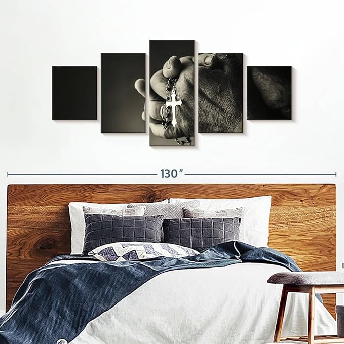 Elephant Stock Christian Prayer Canvas - 5 Panel Pictures Decor - Digital Design Canvas Print - Christian Wall Decor - 92" X 42"