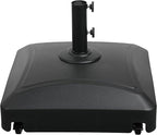 Simple Deluxe 125lb Capacity Fillable Mobile Patio Umbrella Base Heavy Duty Square Market Stand for Outdoor with 4 Wheels, 2 Locks, 2 Knobs, Black