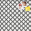 PinPix 18x18 Inch Cork Bulletin Board. This Decorative Framed Pin Board Comes with Black and White Waves Design and a Satin Black Frame. Ideal for Home Office Decor or Message Board (PinPix-194)