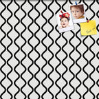 PinPix 18x18 Inch Cork Bulletin Board. This Decorative Framed Pin Board Comes with Black and White Waves Design and a Satin Black Frame. Ideal for Home Office Decor or Message Board (PinPix-194)