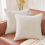 Leeden 18x18 Pillow Inserts Set of 2, Soft and Fluffy Throw Pillow Forms for Couch and Bed, 18 Inch Square Decorative Pillow Inserts, Beige
