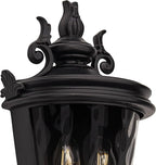 John Timberland Casa Marseille European Outdoor Wall Light Fixture Textured Black Scroll 17" Clear Hammered Glass for Exterior House Porch Patio Outside Deck Garage Yard Front Door Garden Home