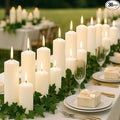 36 Pcs White Pillar Candles Bulk Set，2x3 2x6 2x8 Inch - 12 Each Size，Hurricane Candles，Dripless Unscented Smokeless，Gives You a Better Atmosphere When Organizing an Event Party.