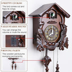 Kendal Cuckoo Clock Large Vintage Wall Clock Handcrafted Wood Cuckoo Clock House Home Decor with Singing Bird & Birds Live in Tree Houses Decoration MX222